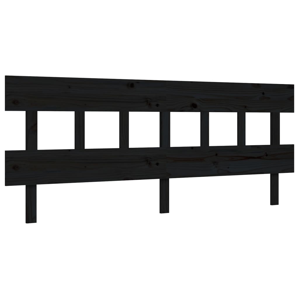 Giroletto con Testiera Nero 200x200 cm in Legno Massello | homemem39