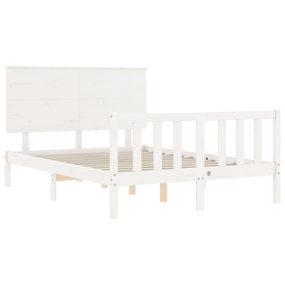 Giroletto con Testiera Bianco Small Double Legno Massello - homemem39