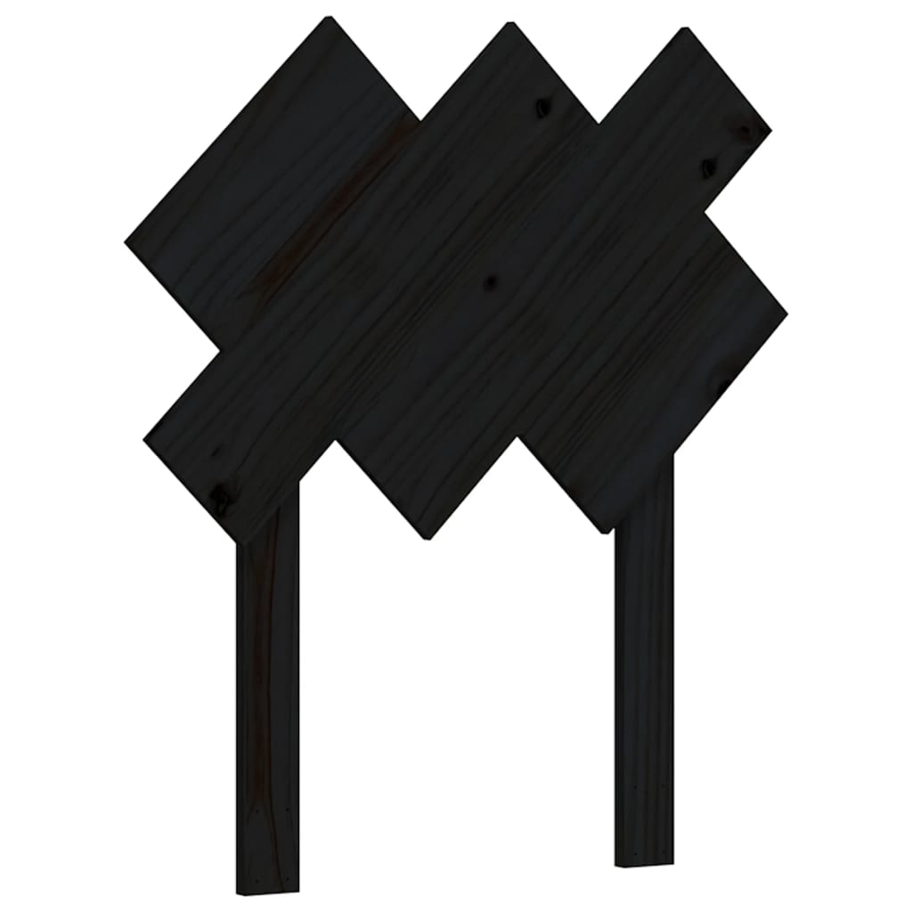 Giroletto con Testiera Nero Small Single in Legno Massello | homemem39