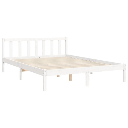 Letto senza Materasso Bianco 140x190 cm Legno Massello di Pino