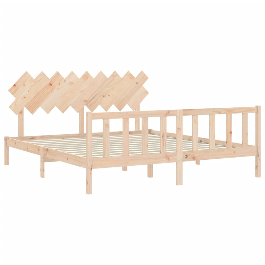 Giroletto con Testiera Super King Size in Legno Massello