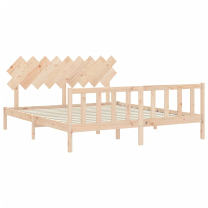 Giroletto con Testiera Super King Size in Legno Massello