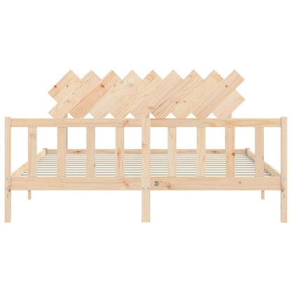 Giroletto con Testiera Super King Size in Legno Massello