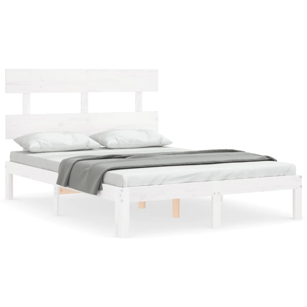 Giroletto con Testiera Bianco Small Double Legno Massello | homemem39