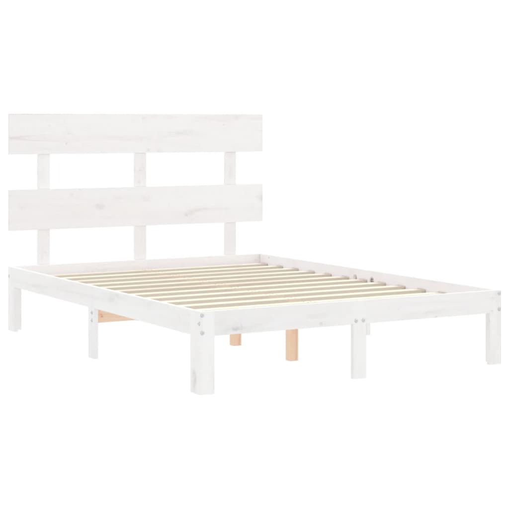 Giroletto con Testiera Bianco Small Double Legno Massello | homemem39