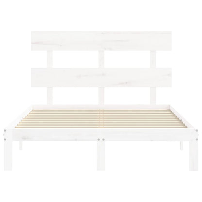 Giroletto con Testiera Bianco Small Double Legno Massello | homemem39