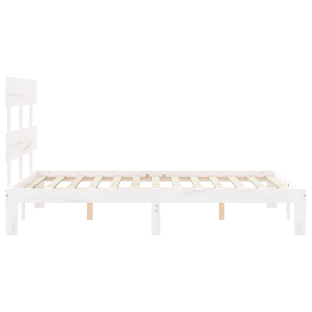 Giroletto con Testiera Bianco Small Double Legno Massello | homemem39