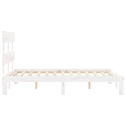 Giroletto con Testiera Bianco Small Double Legno Massello | homemem39