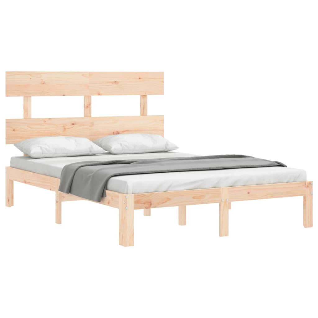 Letto senza Materasso 140x190 cm in Legno Massello di Pino