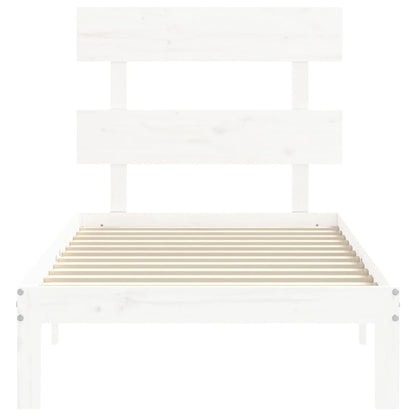 Giroletto senza Materasso Bianco 90x200 cm Legno Massello Pino | homemem39