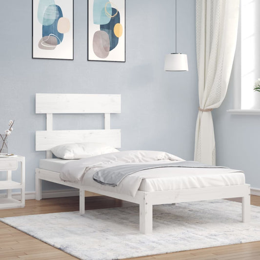 Giroletto senza Materasso Bianco 90x200 cm Legno Massello Pino