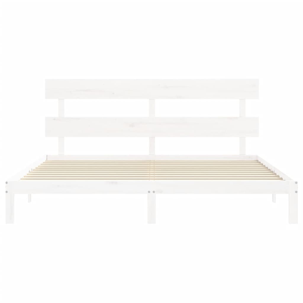 Giroletto senza Materasso Bianco 200x200 cm Legno Massello Pino