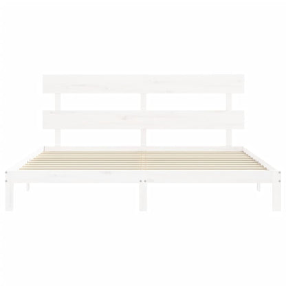 Giroletto senza Materasso Bianco 200x200 cm Legno Massello Pino