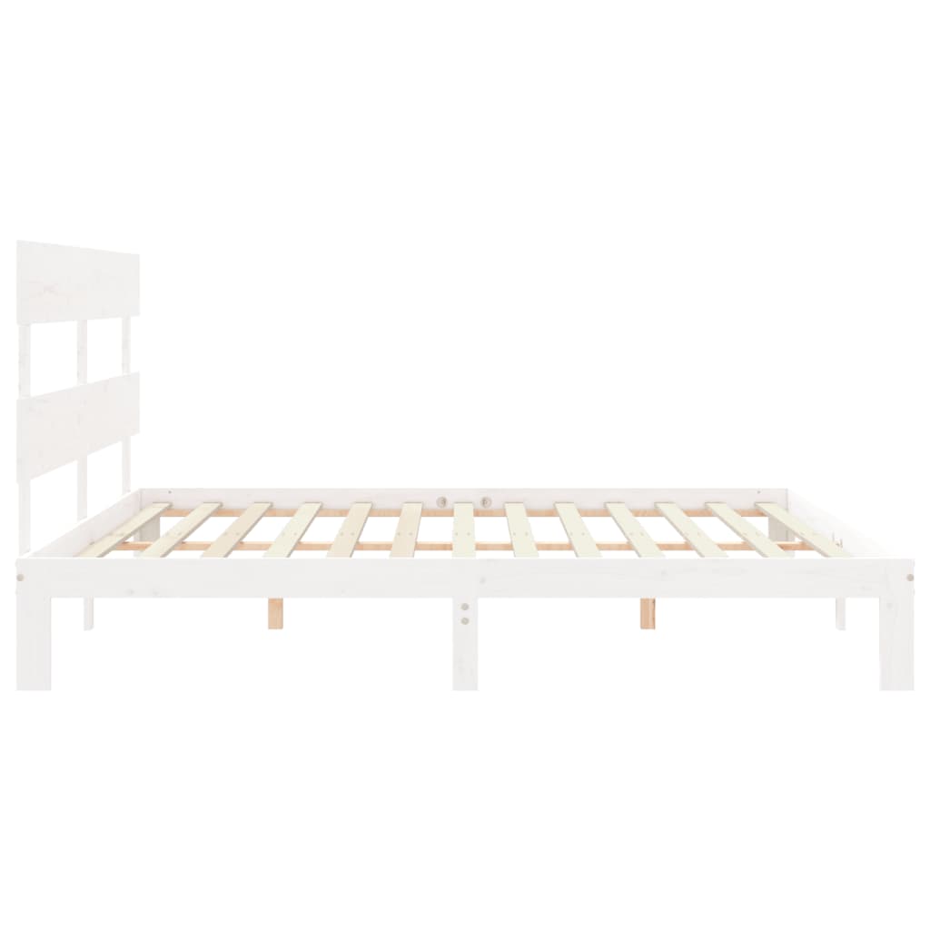 Giroletto senza Materasso Bianco 200x200 cm Legno Massello Pino