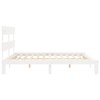 Giroletto senza Materasso Bianco 200x200 cm Legno Massello Pino
