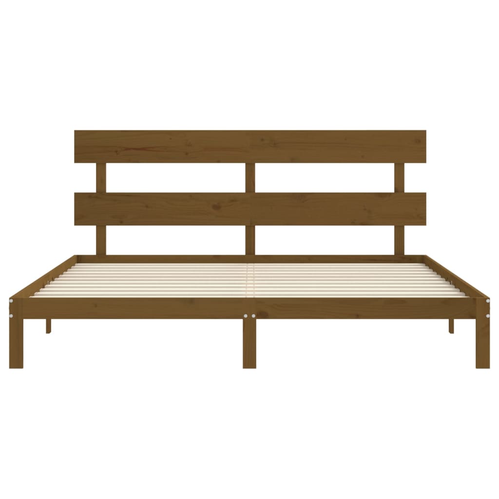 Giroletto con Testiera ambra 200x200 cm in Legno Massello - homemem39