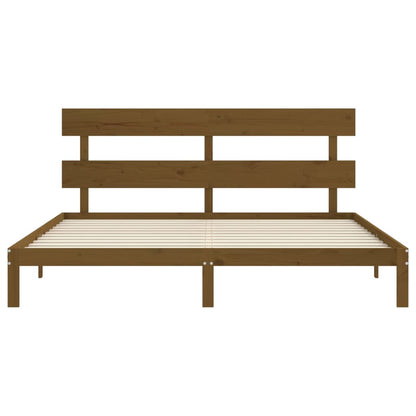 Giroletto con Testiera ambra 200x200 cm in Legno Massello - homemem39