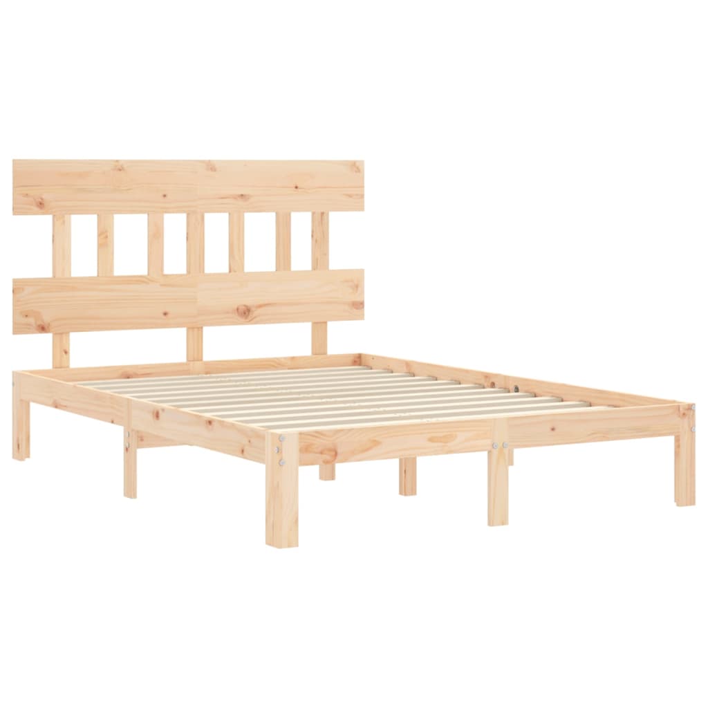 Letto senza Materasso 140x190 cm in Legno Massello di Pino | homemem39