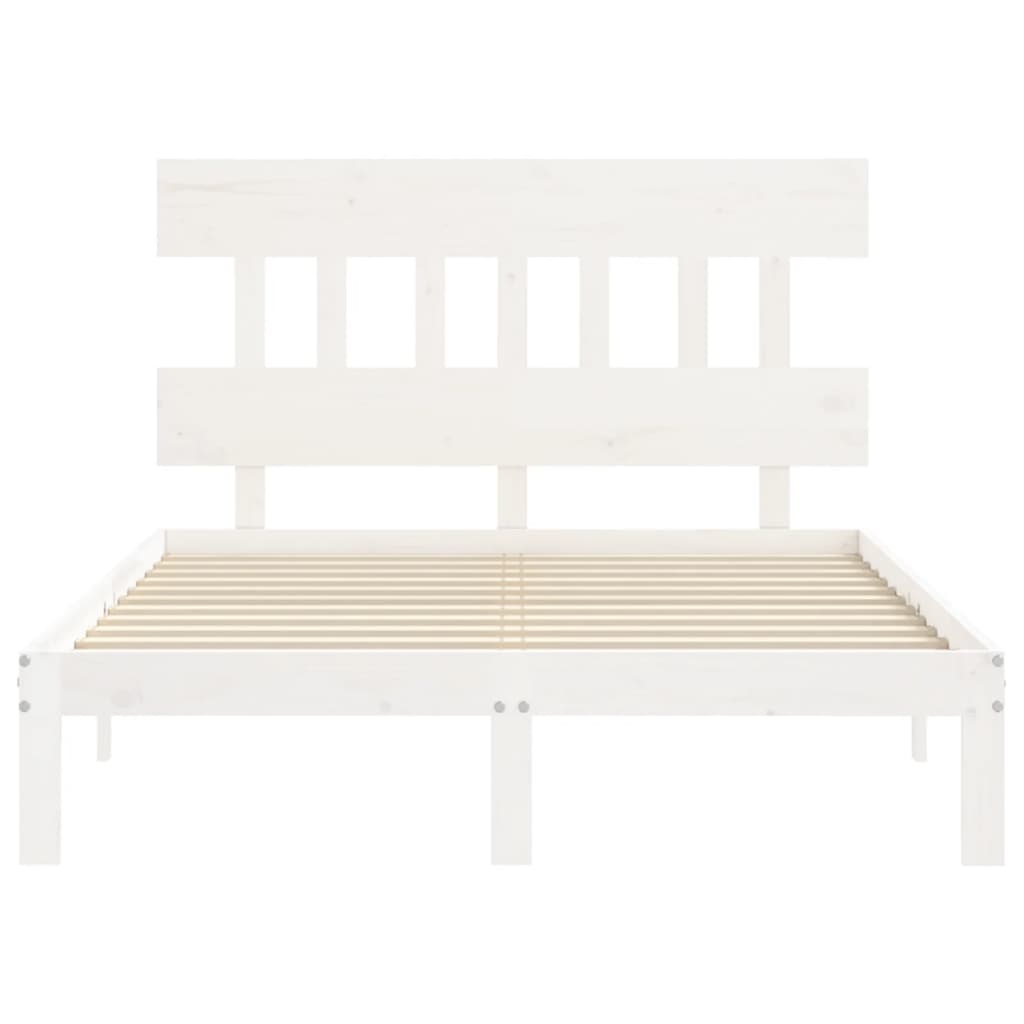 Letto senza Materasso Bianco 140x190 cm Legno Massello di Pino | homemem39