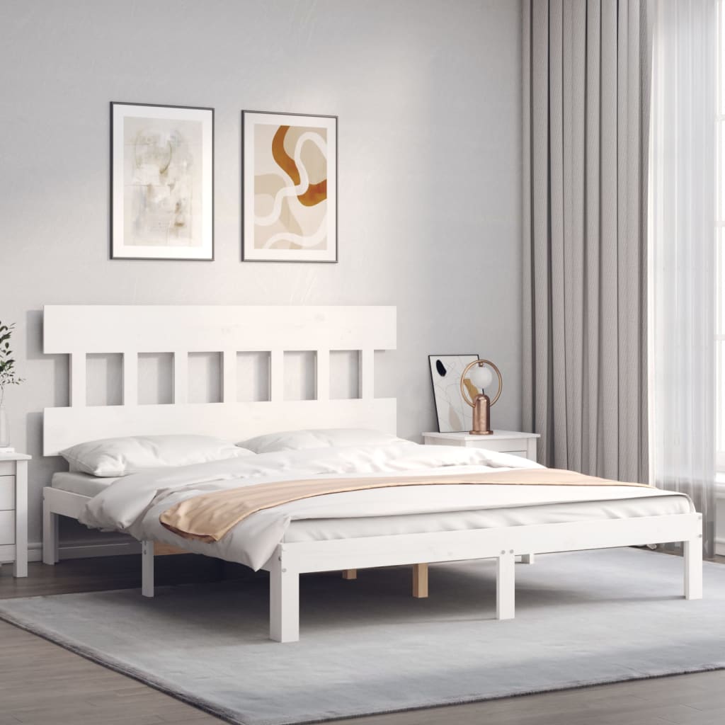 Giroletto senza Materasso Bianco 160x200 cm Legno Massello Pino | homemem39