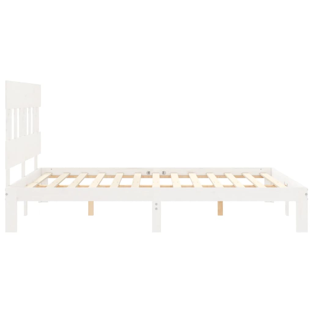 Giroletto senza Materasso Bianco 160x200 cm Legno Massello Pino | homemem39