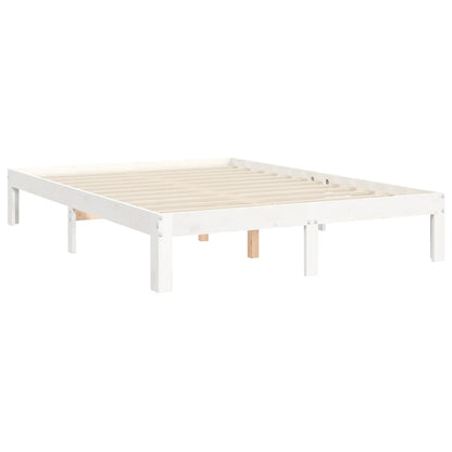 Letto senza Materasso Bianco 140x190 cm Legno Massello di Pino - homemem39