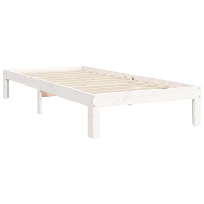 Giroletto senza Materasso Bianco 90x200 cm Legno Massello Pino