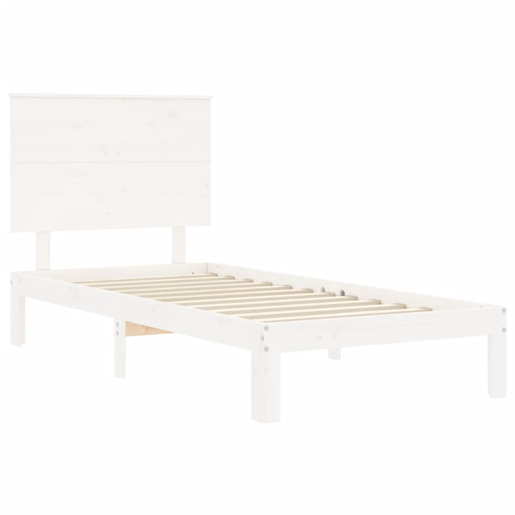 Giroletto senza Materasso Bianco 100x200 cm Legno Massello Pino