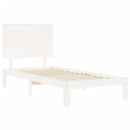 Giroletto senza Materasso Bianco 100x200 cm Legno Massello Pino