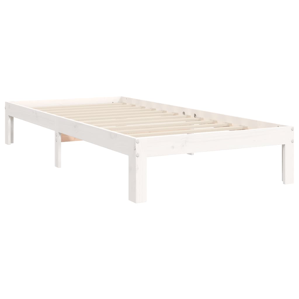 Giroletto senza Materasso Bianco 100x200 cm Legno Massello Pino