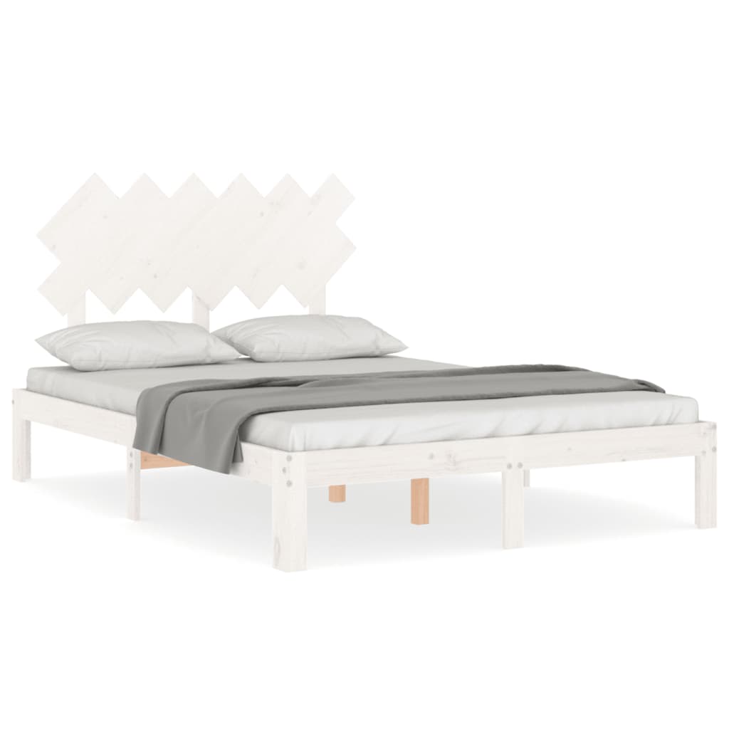 Giroletto con Testiera Bianco Small Double Legno Massello | homemem39