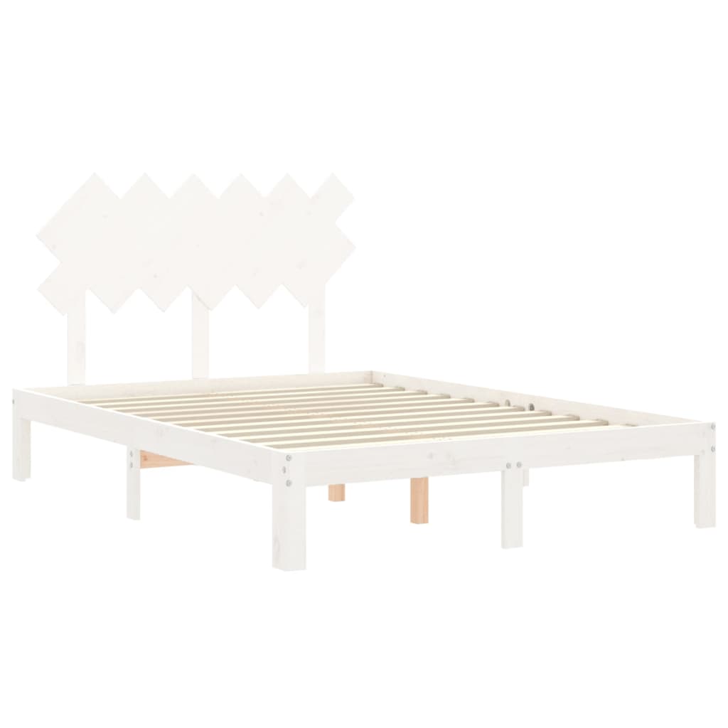 Giroletto con Testiera Bianco Small Double Legno Massello | homemem39