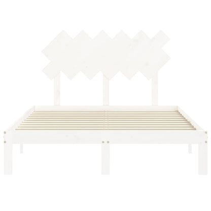 Giroletto con Testiera Bianco Small Double Legno Massello | homemem39