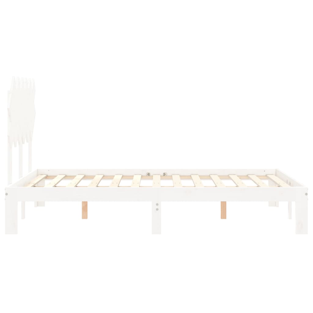Giroletto con Testiera Bianco Small Double Legno Massello | homemem39