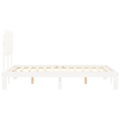 Giroletto con Testiera Bianco Small Double Legno Massello | homemem39