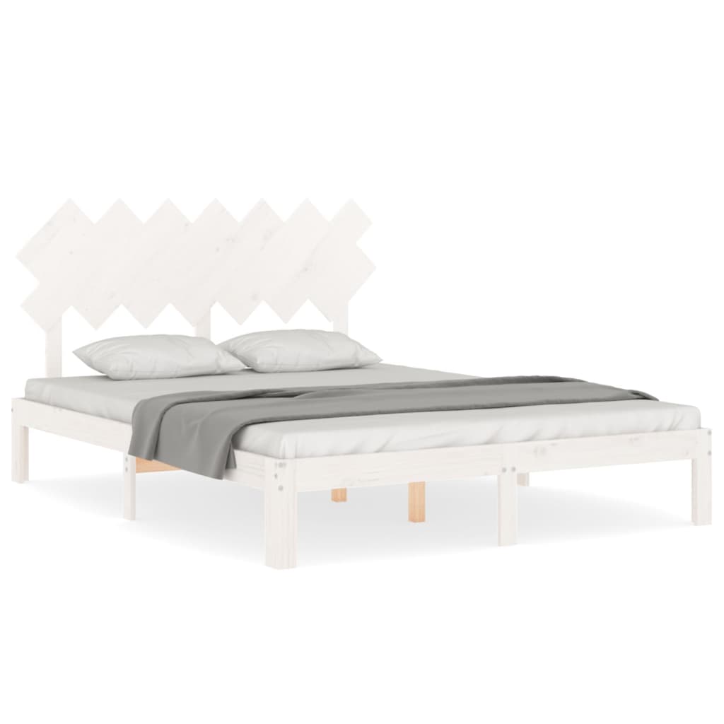 Letto senza Materasso Bianco 140x190 cm Legno Massello di Pino
