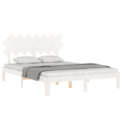 Letto senza Materasso Bianco 140x190 cm Legno Massello di Pino