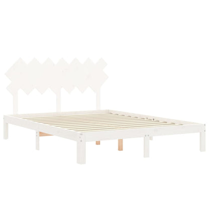 Letto senza Materasso Bianco 140x190 cm Legno Massello di Pino