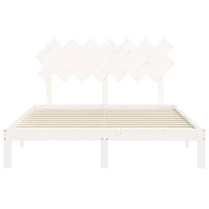 Letto senza Materasso Bianco 140x190 cm Legno Massello di Pino