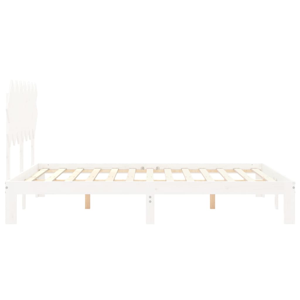 Letto senza Materasso Bianco 140x190 cm Legno Massello di Pino