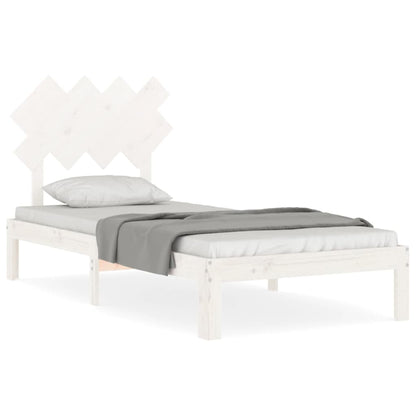 Giroletto senza Materasso Bianco 90x200 cm Legno Massello Pino