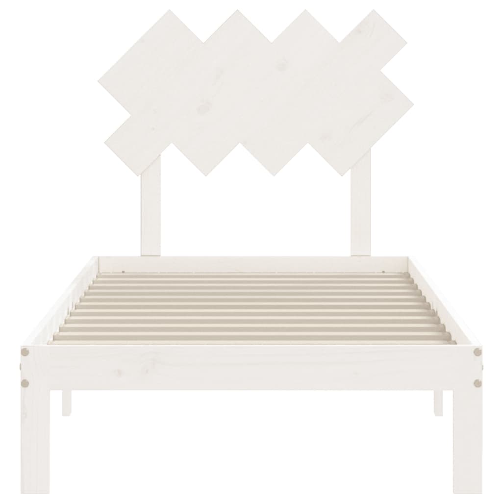 Giroletto senza Materasso Bianco 90x200 cm Legno Massello Pino