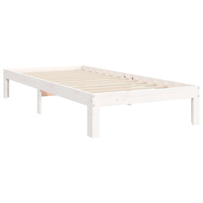 Giroletto senza Materasso Bianco 90x200 cm Legno Massello Pino