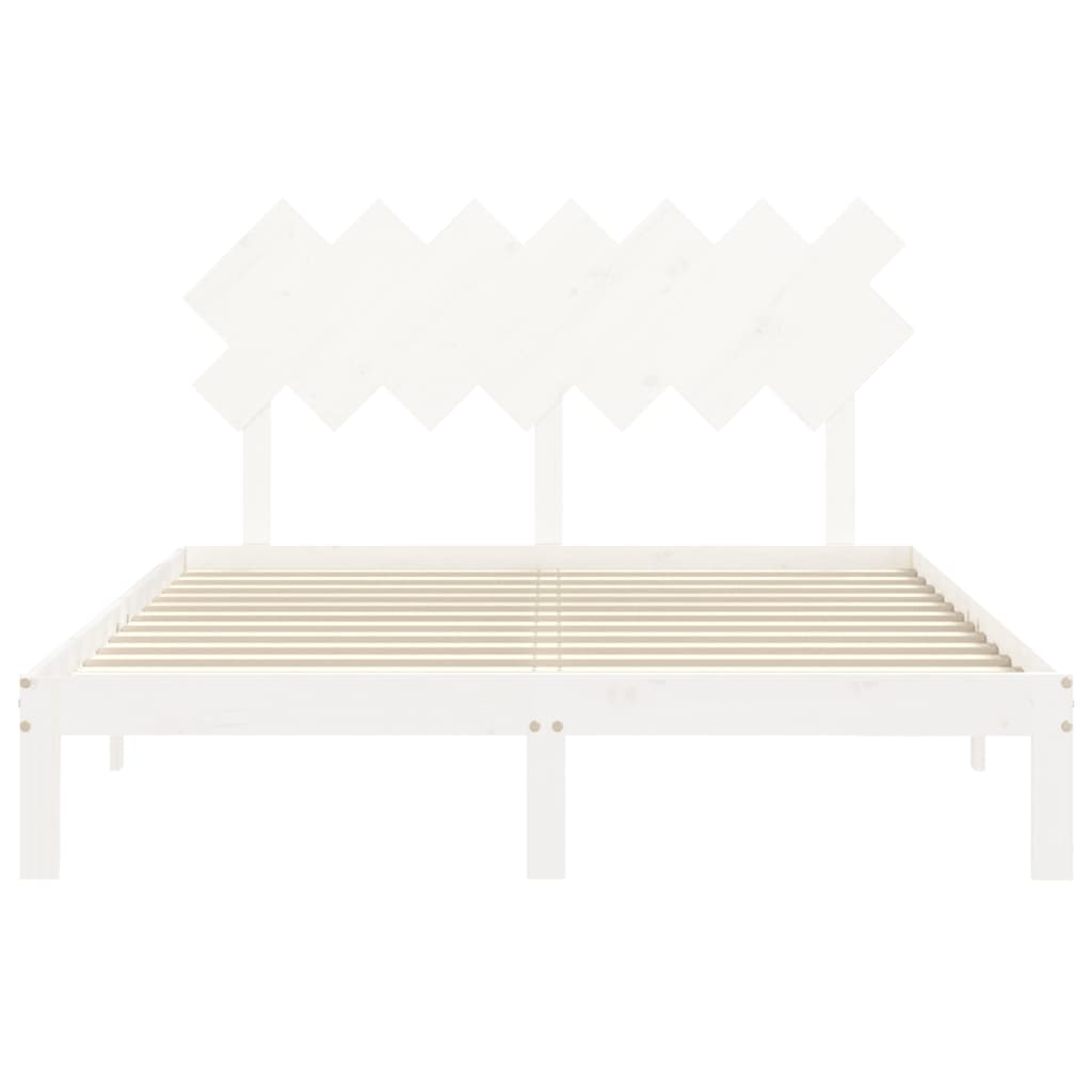 Giroletto senza Materasso Bianco 140x200 cm Legno Massello Pino