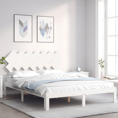 Giroletto senza Materasso Bianco 140x200 cm Legno Massello Pino