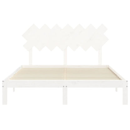 Giroletto con Testiera Bianco King Size in Legno Massello - homemem39