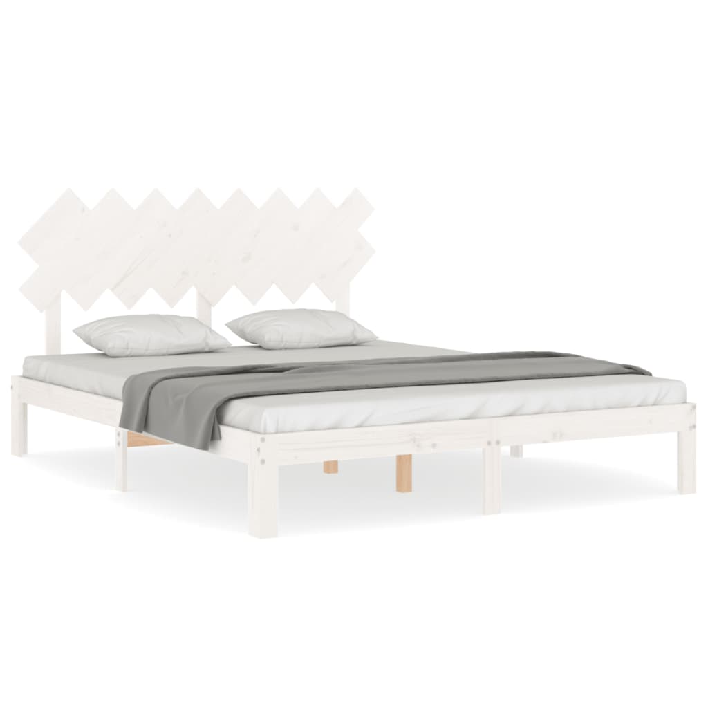 Giroletto senza Materasso Bianco 160x200 cm Legno Massello Pino | homemem39