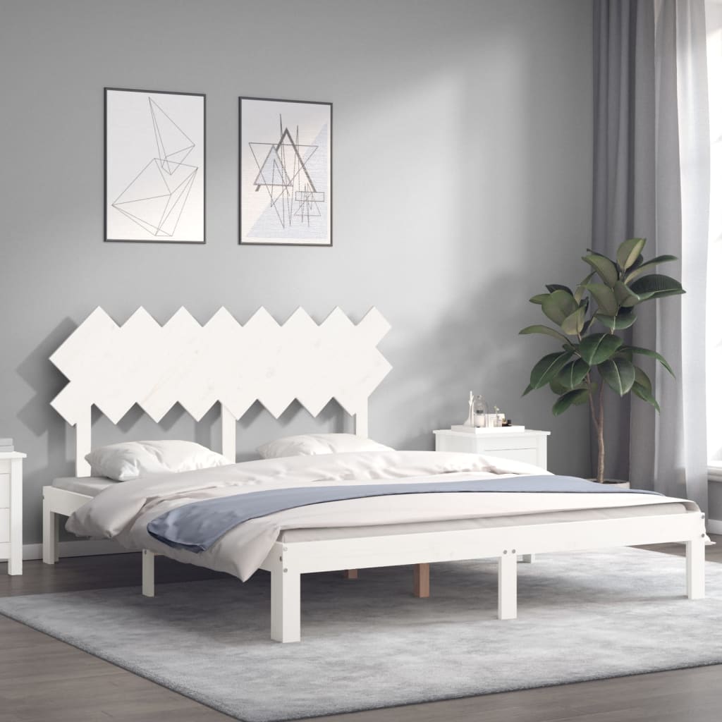 Giroletto senza Materasso Bianco 160x200 cm Legno Massello Pino | homemem39