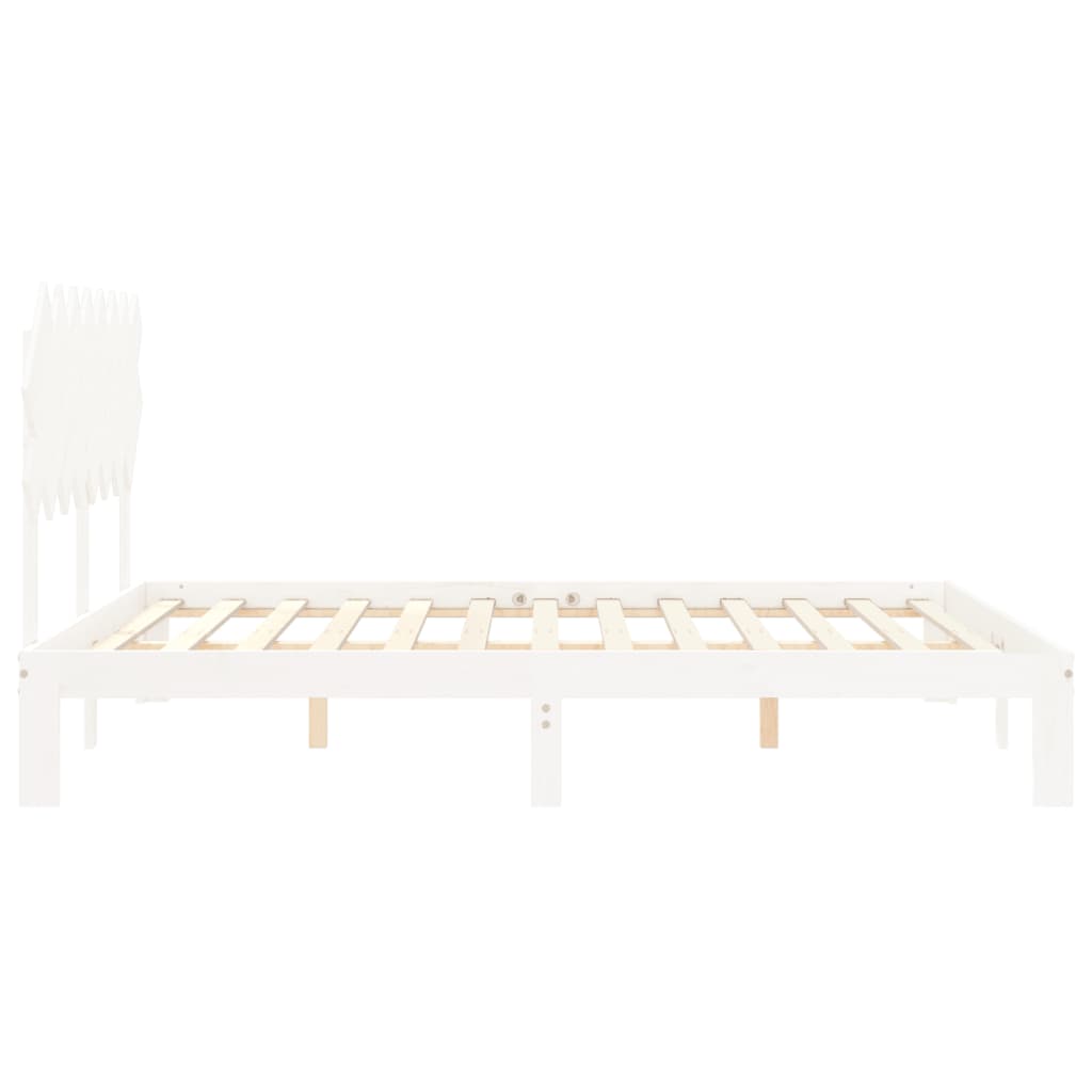 Giroletto senza Materasso Bianco 160x200 cm Legno Massello Pino | homemem39