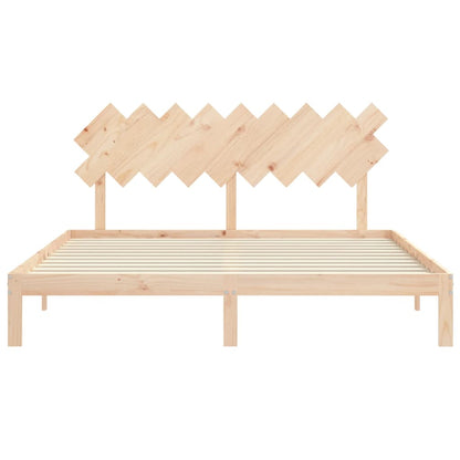 Giroletto con Testiera Super King Size in Legno Massello